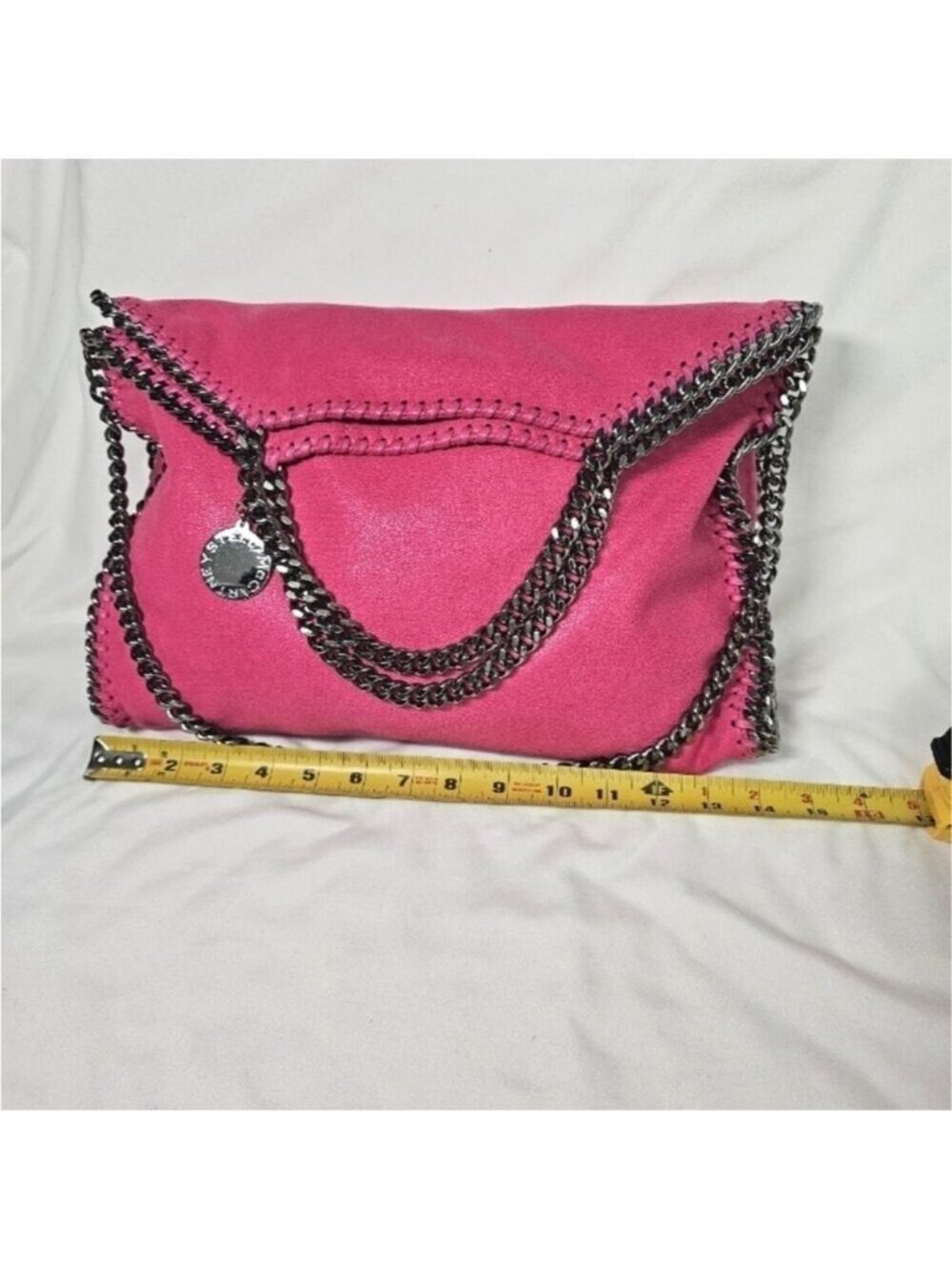 Stella McCartney Fold Over Tote Fuchsia Pink Bag - Picture 9 of 10